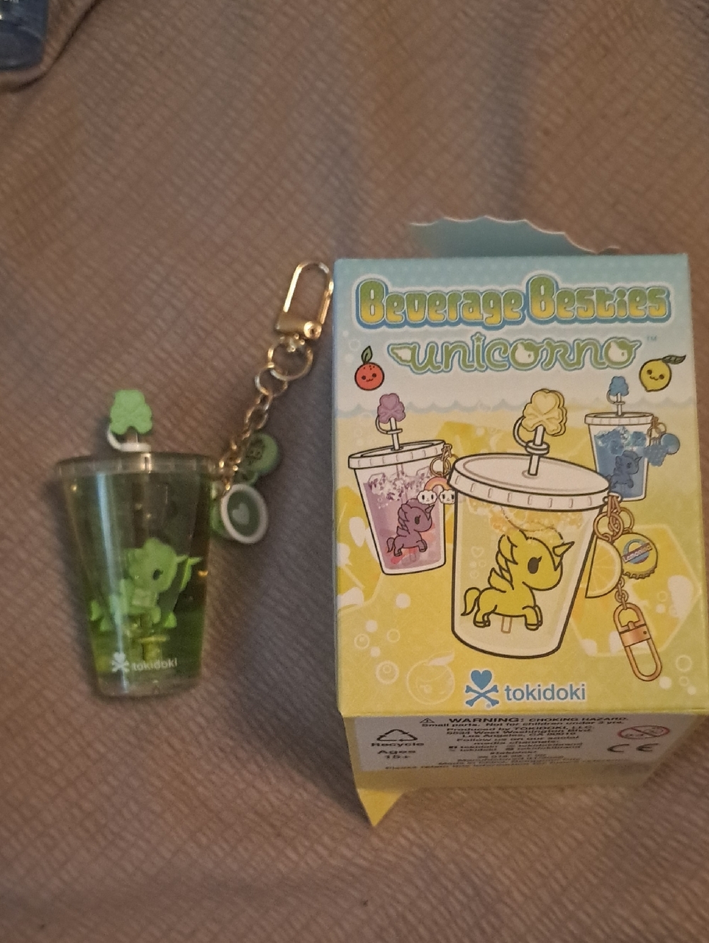 tokidoki Green Unicorn Beverage Besties Charm Keychain